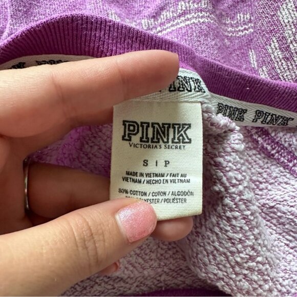 Victoria's Secret PINK | Lavender Fair Isle Snowflake Crew Sweater | Size Small - Picture 9 of 12